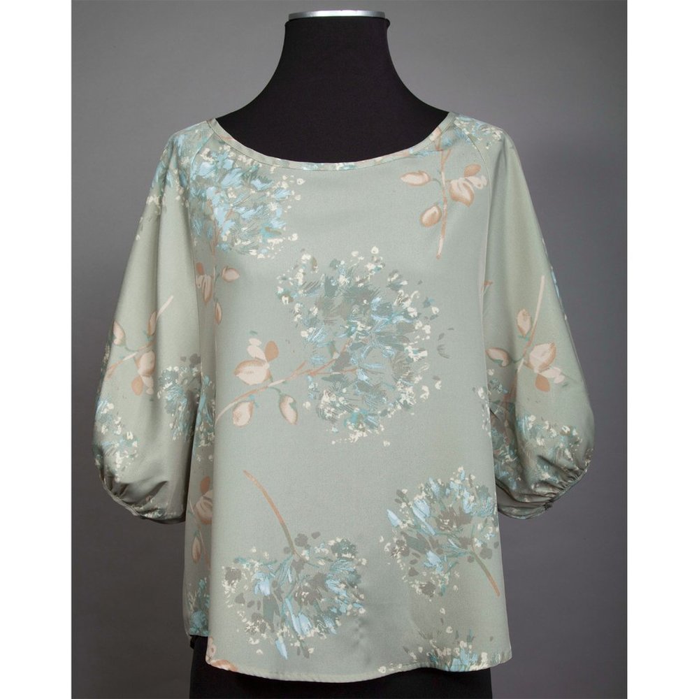 LC mint pastel flower pattern top